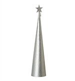 Juletræ Creased cone sølv metal højde 49 cm - Tinashjem